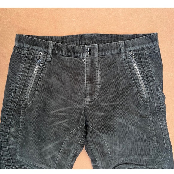 Armani Exchange Mens Black Corduroy Moto Biker Pants Zipper Detail Size 34 - Picture 2 of 8